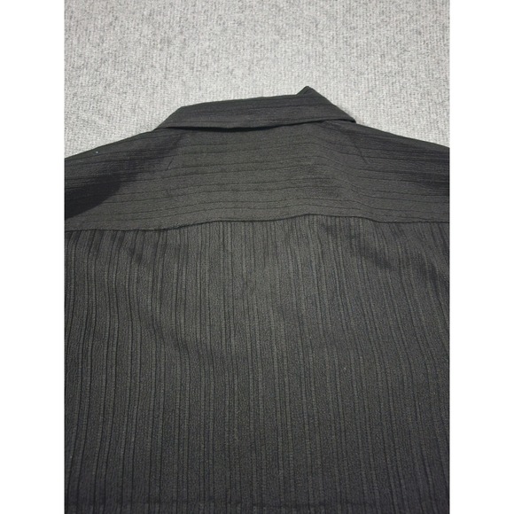 Saints Studio Mens Black Textured Rose Embroidered Button Down Shirt Size M - Picture 14 of 14